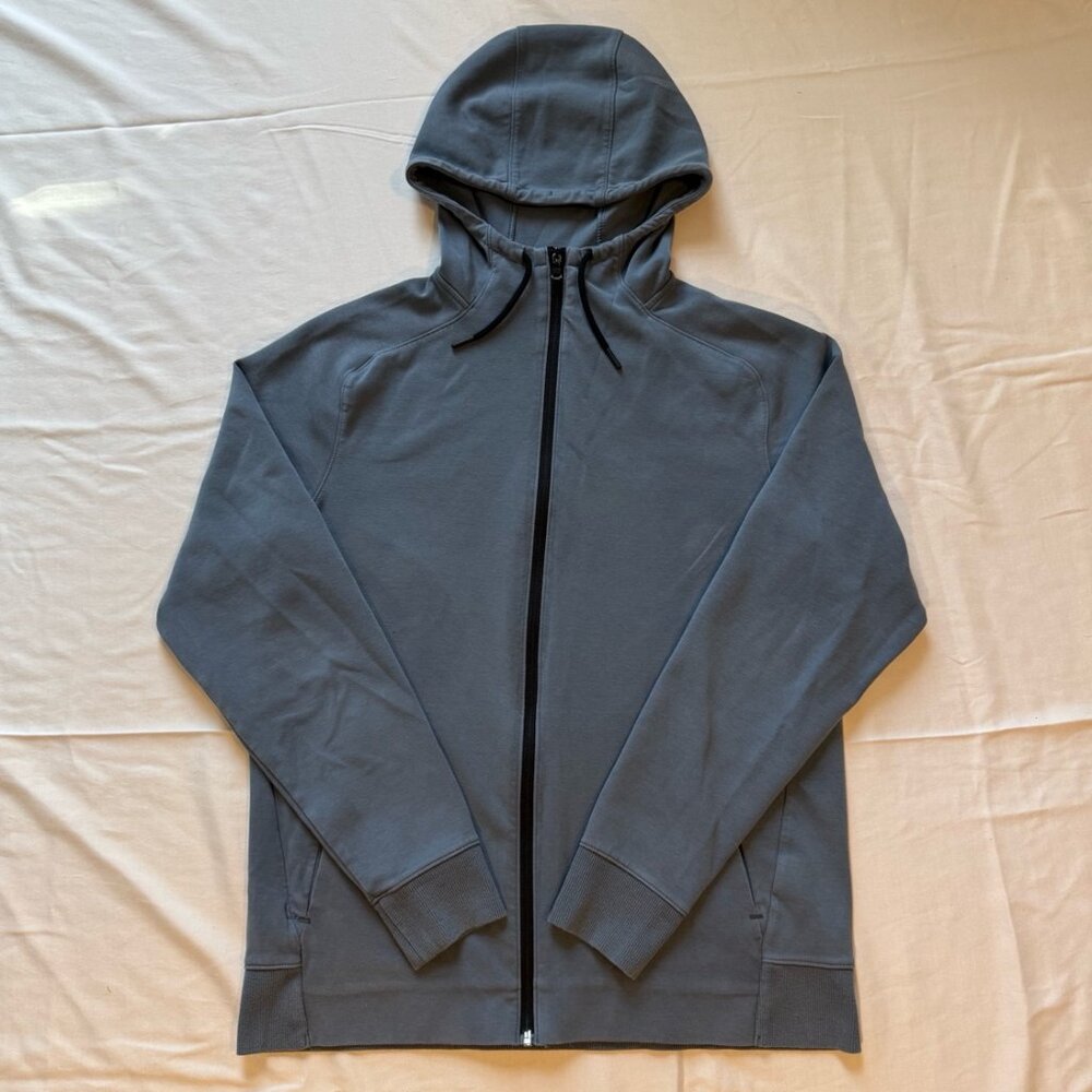 Old Navy Active Dynamic Fleece Zip Hoodie Gray Blue Mens Medium Athletic Stretch